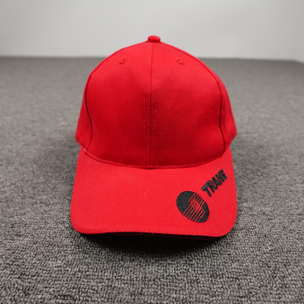 Vintage Trane Hat Cap Strap Back Mens One Size Red Twill Advertising HVAC Logo